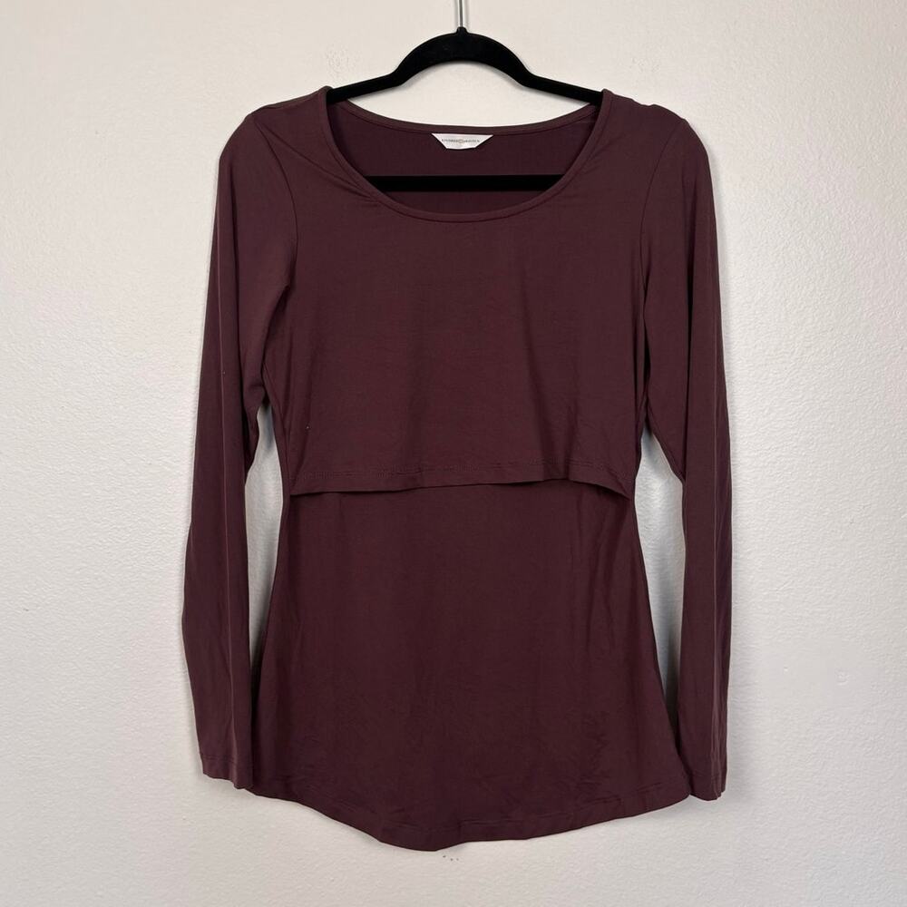 Kindred Bravely Burgundy Long Sleeve Lightweight Nursing Top Small